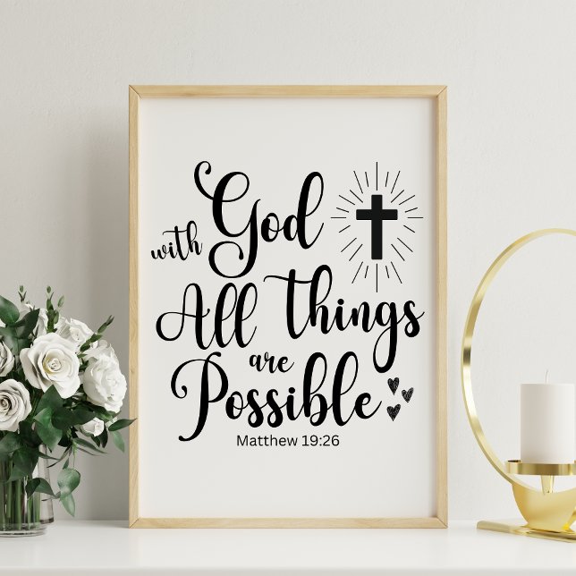 Poster Avec Dieu toutes les choses sont possibles - Matth (Créateur téléchargé)