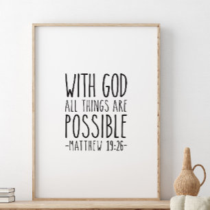 Poster Avec Dieu toutes les choses sont possibles, Matthi