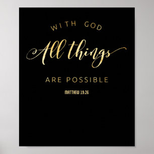 Poster Avec Dieu toutes les choses sont possibles Matthie