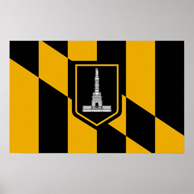 Poster avec Drapeau de Baltimore, Maryland, USA (Devant)
