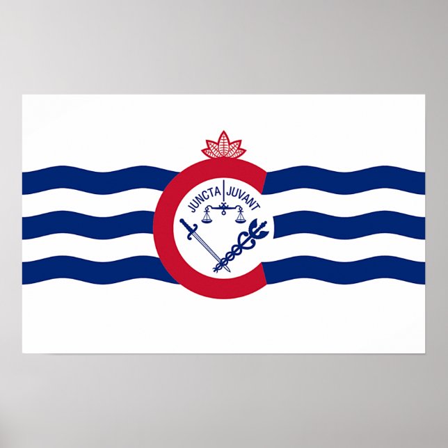 Poster avec Drapeau de Cincinnati, Ohio, USA (Devant)