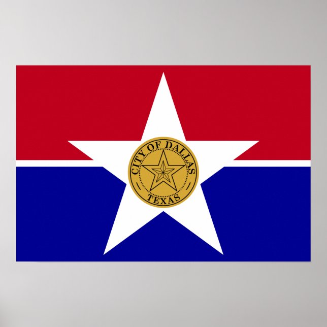 Poster avec Drapeau de Dallas, USA (Devant)