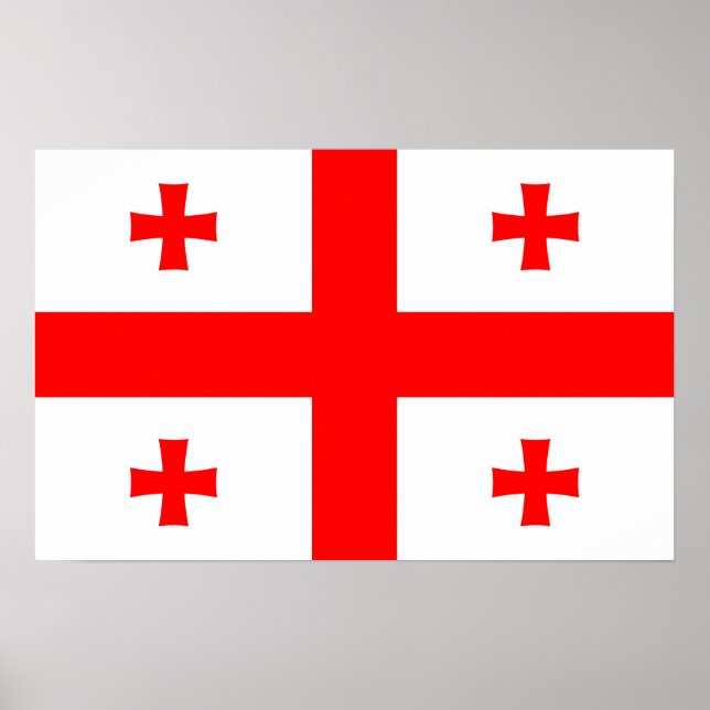 Poster avec Drapeau de Géorgie (Devant)