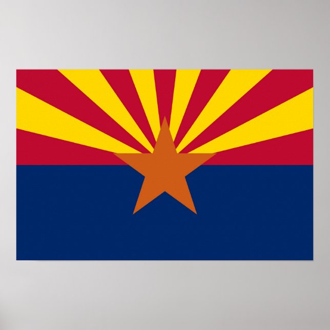 Poster avec Drapeau de l'Arizona, U.S.A. (Devant)