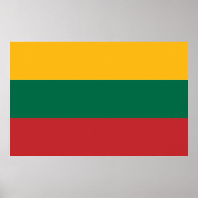 Poster avec Drapeau de Lituanie (Devant)