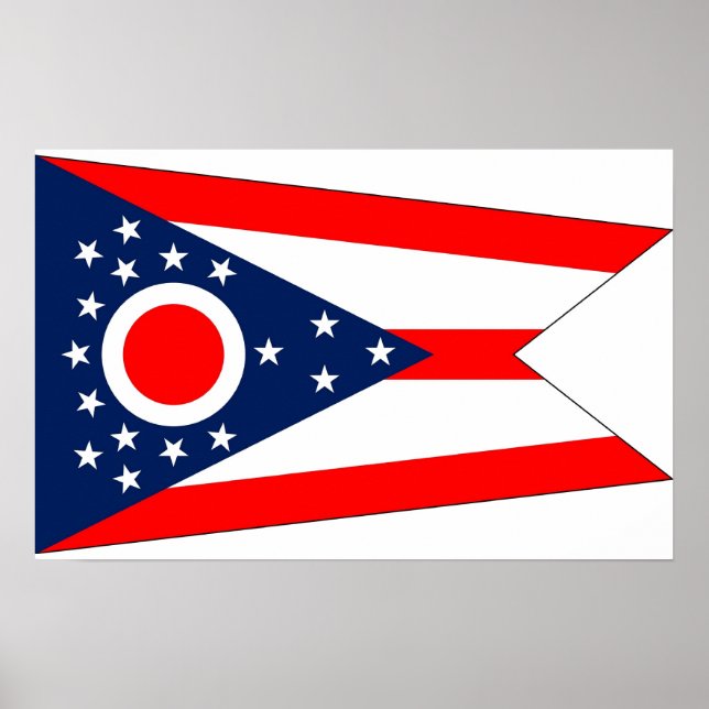Poster avec Drapeau de l'Ohio, U.S.A. (Devant)