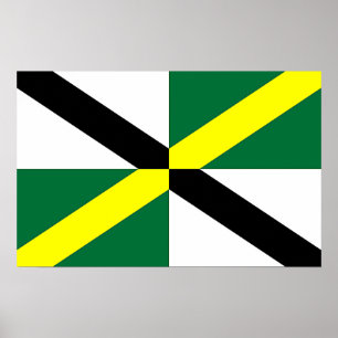Poster avec Drapeau de Monterey, Californie, USA