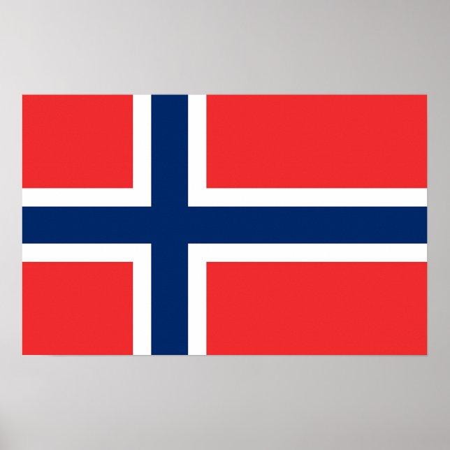 Poster avec Drapeau de Norvège (Devant)