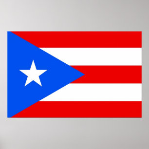 Poster avec Drapeau de Porto Rico, États-Unis