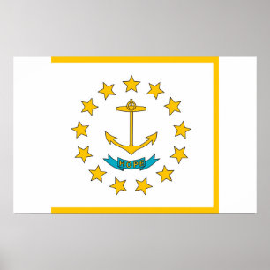 Poster avec Drapeau de Rhode Island, U.S.A.