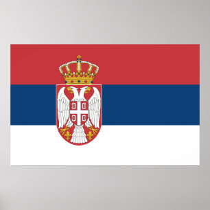 Poster avec Drapeau de Serbie