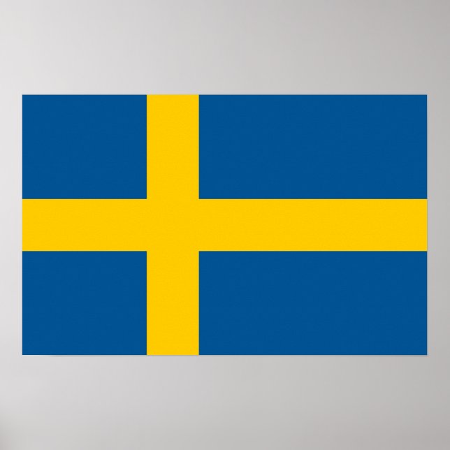 Poster avec Drapeau de Suède (Devant)