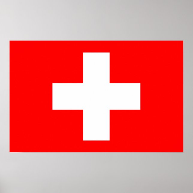 Poster avec Drapeau de Suisse (Devant)