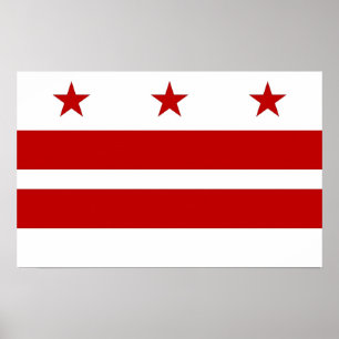 Poster avec Drapeau de Washington DC, États-Unis.