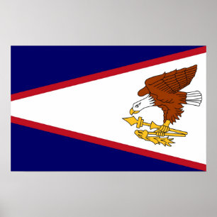 Poster avec Drapeau des Samoa américaines, U.S.A.