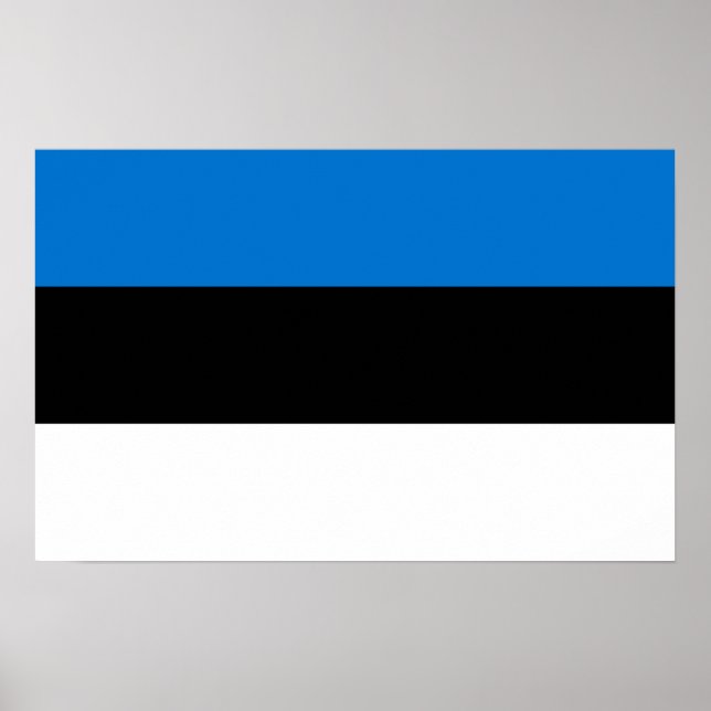 Poster avec Drapeau d'Estonie (Devant)