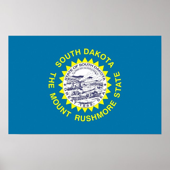 Poster avec Drapeau du Dakota du Sud, U.S.A. (Devant)