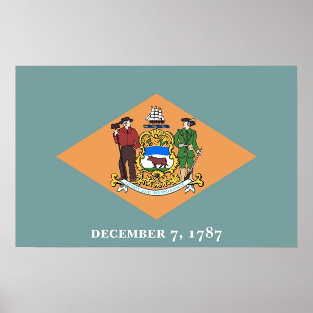 Poster avec Drapeau du Delaware, États-Unis. (Devant)