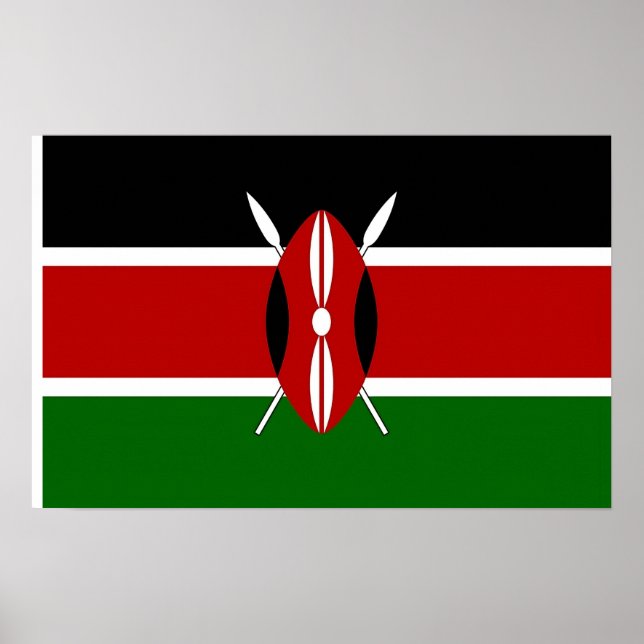 Poster avec Drapeau du Kenya (Devant)