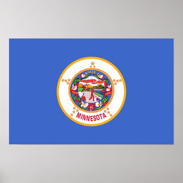 Poster avec Drapeau du Minnesota, U.S.A. (Devant)