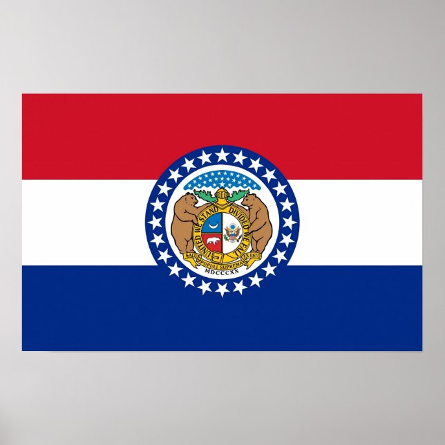 Poster avec Drapeau du Missouri, U.S.A. (Devant)
