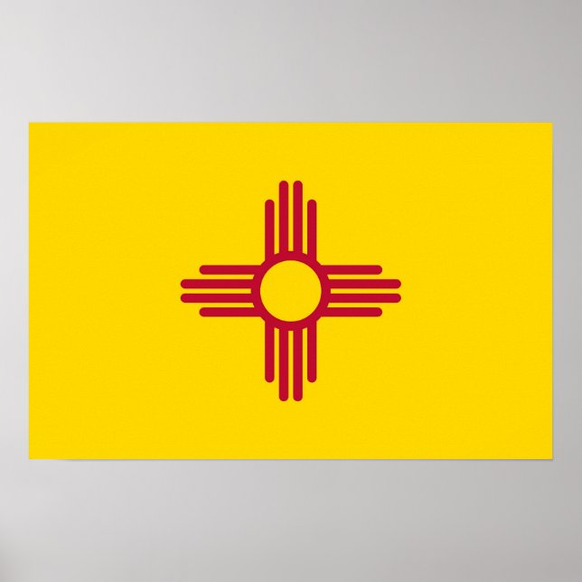 Poster avec Drapeau du Nouveau-Mexique, U.S.A. (Devant)