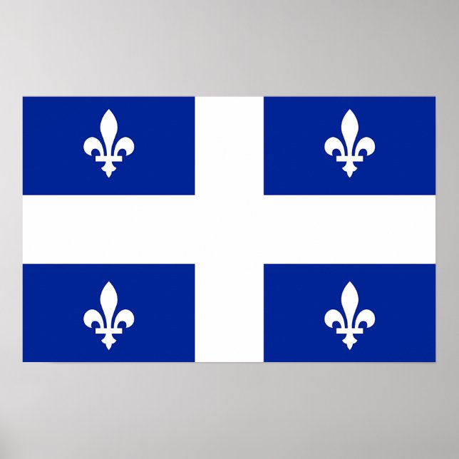 Poster avec Drapeau du Québec, Canada (Devant)