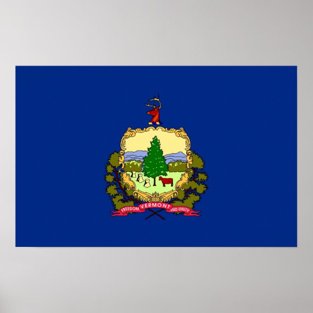 Poster avec Drapeau du Vermont, U.S.A. (Devant)