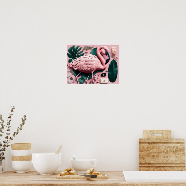 Poster avec Flamant rose rose (Cuisine)