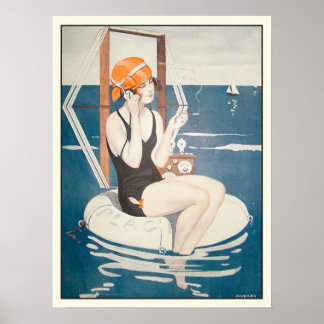 Poster avec illustration estivale Vintage