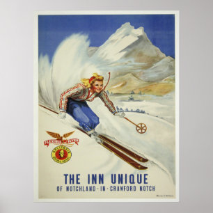 Poster avec imprimé ski Vintage