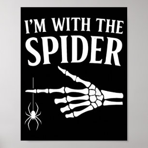 Poster avec la chemise araignée drôle squelette d'Hallowe