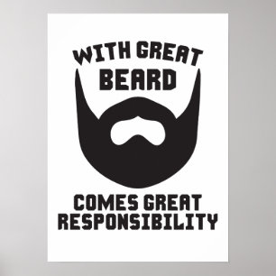 Poster Avec la grande barbe vient la grande