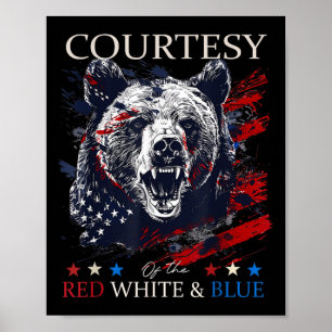 Poster Avec L'Autorisation De L'Usa Red White And Blue 4 