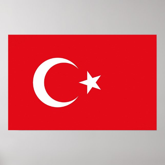 Poster avec le drapeau de la Turquie (Devant)