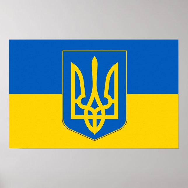 Poster avec le drapeau de l'Ukraine (Devant)