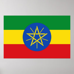 Poster avec le drapeau d'Éthiopie