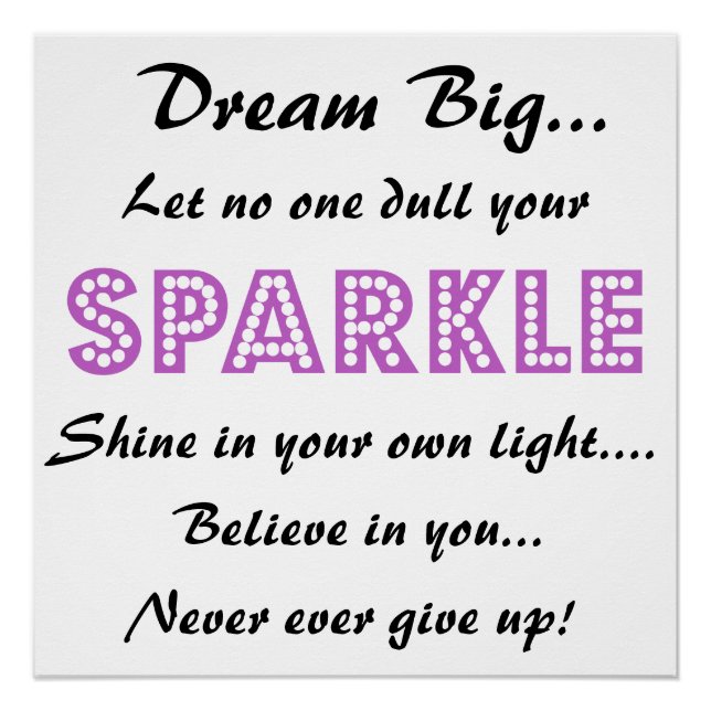 Poster avec Motivational Disant - Dream Big! (Devant)