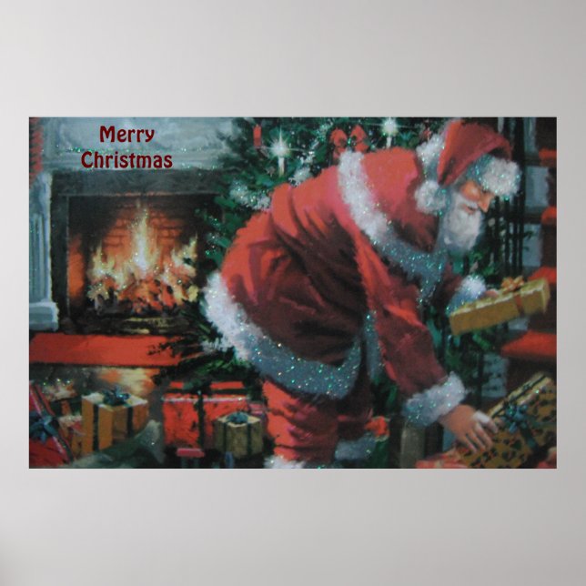 Poster Avec Père Noël Traditionnelle (Devant)