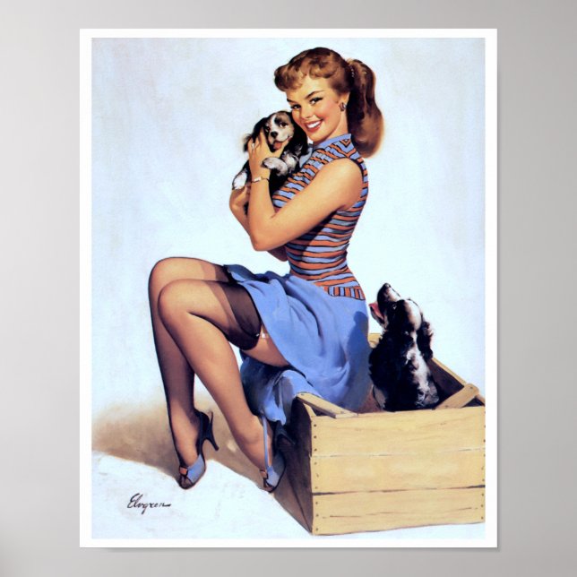 Poster Avec Pupies Pin Up (Devant)