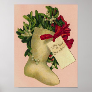 Poster Avec tous les voeux de Noël Vintages
