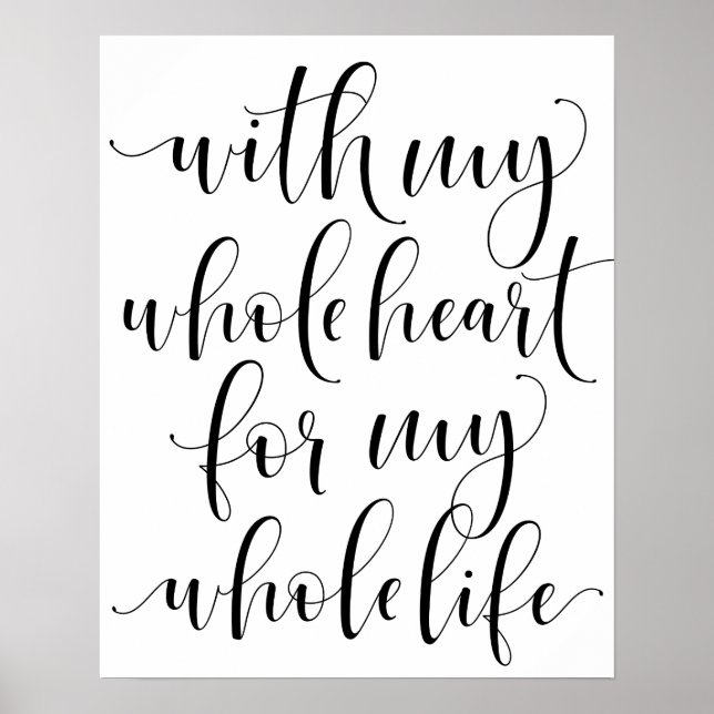 Poster Avec Tout Mon Coeur Pour Mon Mariage De Toute Ma V (Devant)