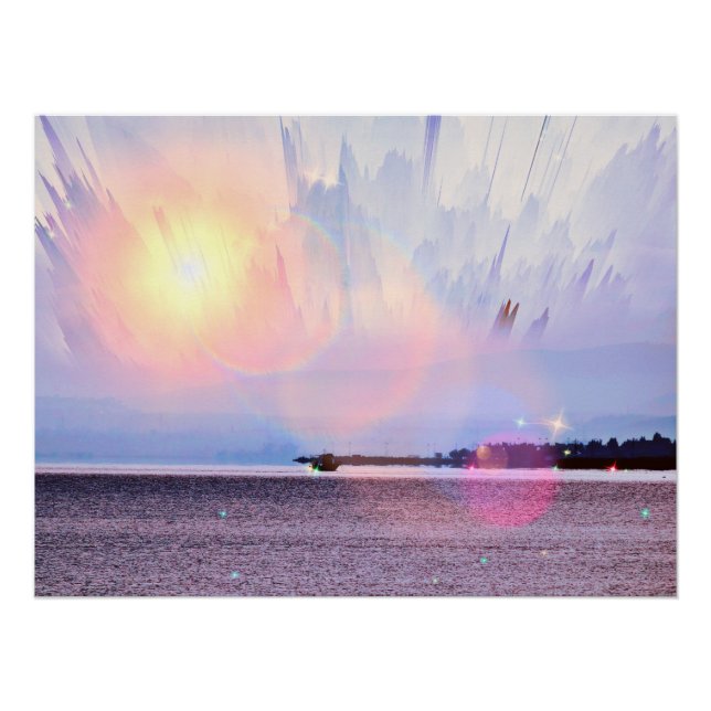 Poster avec vue impressionnante sur la mer (Devant)