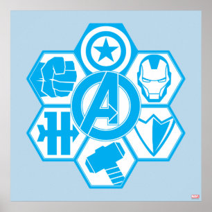 Poster Avengers Assembler le badge d'icône