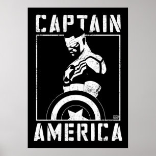 Poster Avengers Captain America Sam Wilson Pochoir Art