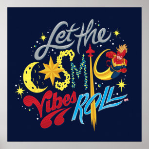Poster Avengers Captain Marvel Cosmic Vibes Typographie