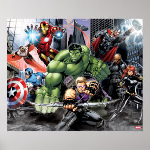 Poster Avengers défendent la ville