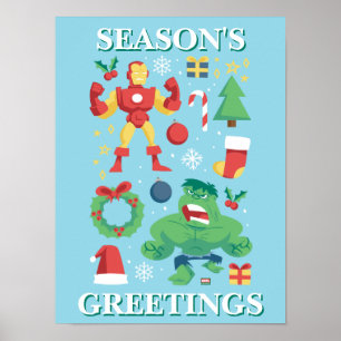 Poster Avengers   Iron Man & Hulk Graphisme de vacances