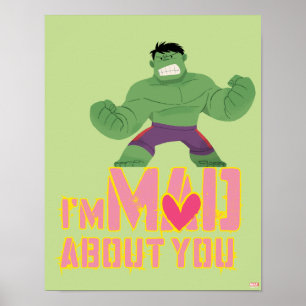 Poster Avengers Saint-Valentin Hulk Fou De Toi