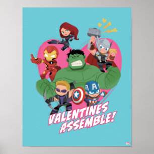 Poster Avengers Saint-Valentin La Saint-Valentin s'asse